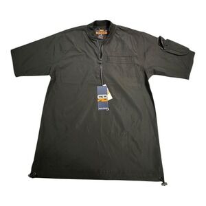 Royal Blue Men's Black Quarter Zip Pullover Jacket Size S Lightweight Active NWT